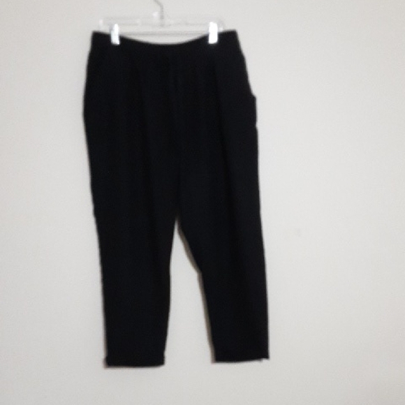 Lucky Brand Black Pants Jogger Teouser Linen Women L Lagenlook Casual Vacation - Picture 1 of 8